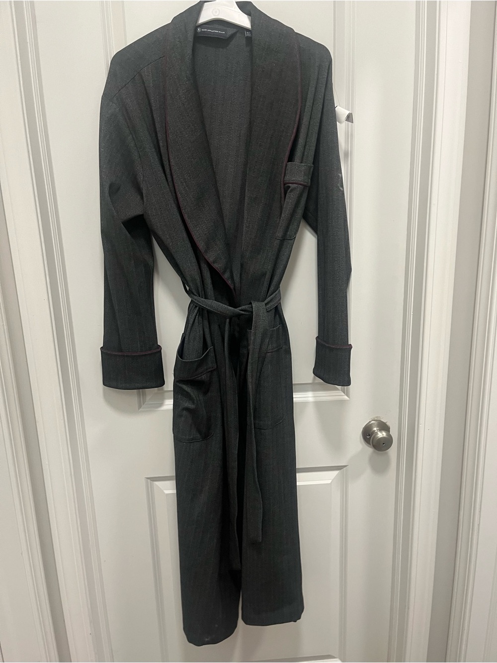 Hart Schaffner Marx Men'S Luxury Robe Oversized Small Gray/Brown Tone  EUC